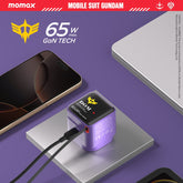 1-Charge+ 1-Port GaN Charger With Built-In USB-C Cable 65W